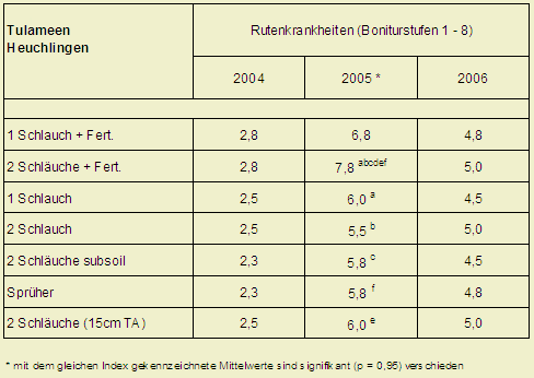 Rutenkrankheiten bei der Himbeersorte Tulameen