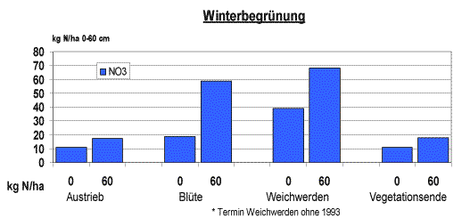 Nitrat-N-Gehalte bei Winterbegrünung